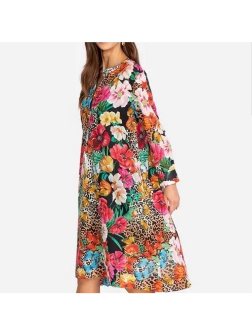 Johnny Was Sandra Dreamer Seaside A-line Dress Bird Flora Butterflies SZ L - Picture 4 of 9